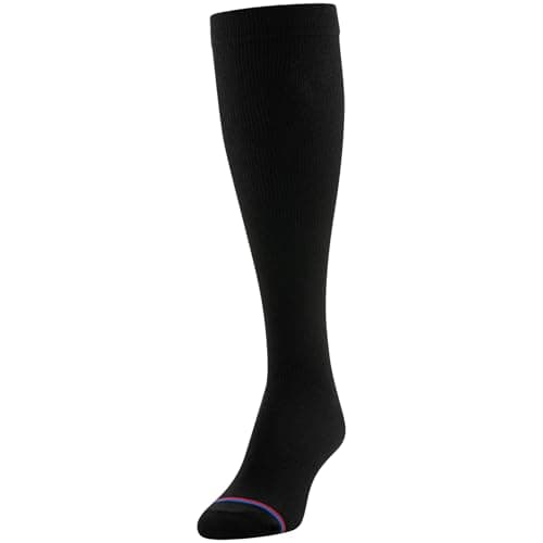 MediPeds unisex-adult Over-the-Calf Socks with Mild Compression, Multipairs, Black (4-pairs), Shoe Size: Men's 7-12; Women's 10-13