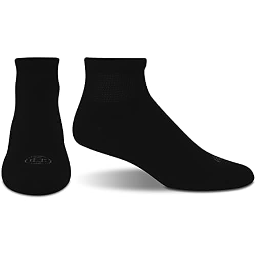 Doctor's Choice Diabetic Socks for Men Super Soft, Non Binding - Loose Wide Top Diabetic Ankle Socks for Men 4 Pairs, Black, X-Large, Sock Size 13-15