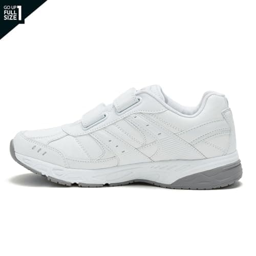 Avia Avi-Union II Strap Non Slip Shoes for Women – Comfort Women's Restaurant, Work & Safety Footwear - White/Chrome Silver, 12 Wide