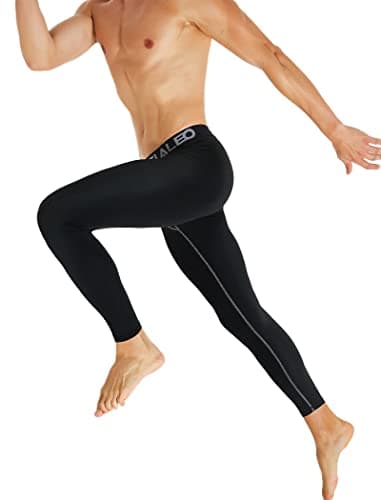 TELALEO 4 Pack Men's Compression Pants Leggings Sports Tights Performance Athletic Baselayer Workout Running L