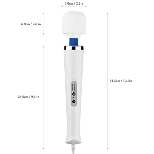 CHARMING 10 Speeds Wired Powerful Handheld Back Massager with Strong Vibration, Personal Therapy Massager for Sports Recovery, Muscle Aches, Full Body Pain (White)