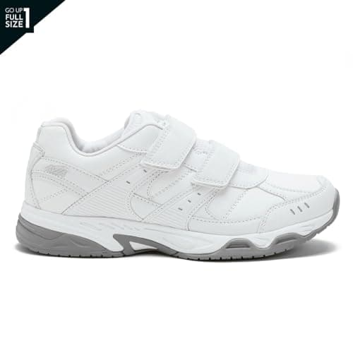 Avia Avi-Union II Strap Non Slip Shoes for Women – Comfort Women's Restaurant, Work & Safety Footwear - White/Chrome Silver, 12 Wide