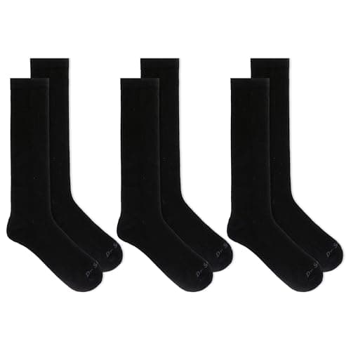 Dr. Scholl's Men's Work Compression Over the Calf Sock, Black, 6.5-12 US