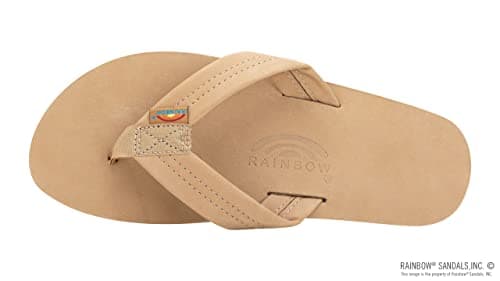 Rainbow Sandals Men's Premier Leather Single Layer Wide Strap with Arch, Sierra Brown, Large / 9.5-10.5 D(M) US