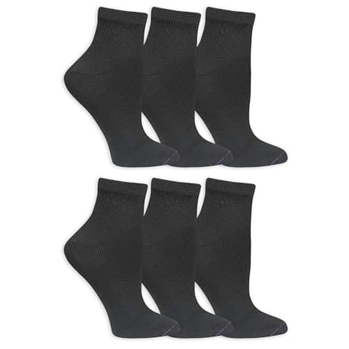 Dr. Scholl's Women's Diabetes & Circulator - 4 6 Pair Packs Socks, Black, 6.5-12 US
