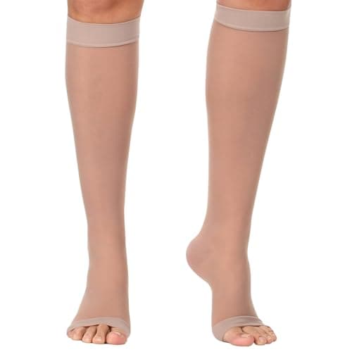 Sheer Compression Socks for Women 20-30mmHg Review – Open Toe, Made in USA