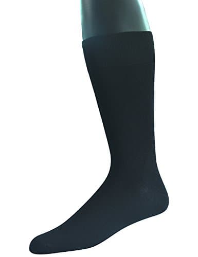 Yomandamor Men's 5 Pairs Wide Stretched Top Crew Dress Socks