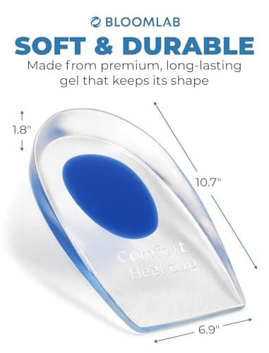 Gel Heel Pads, 2 Pack, for Achilles Tendonitis, Shoe Wedge Inserts for Plantar Fasciitis, Bone Spur, Foot Pain Relief Support, Comfort Cushion Insoles for Women/Men