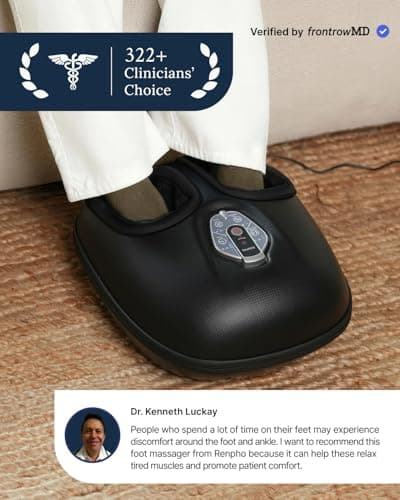 RENPHO Foot Massager Machine with Heat [2026 Upgraded], Mothers Day Gifts for Mom Wife, Shiatsu Foot Massager for Plantar Fasciitis, Cordless Control, FSA Eligible HSA Store Eligible Massager, Black