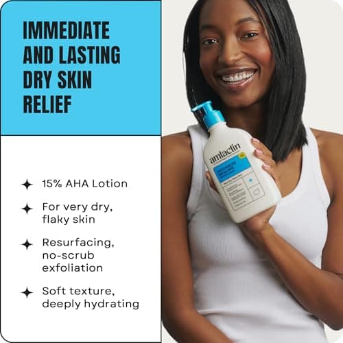 AmLactin Intensive Healing Body Lotion - Therapeutic Lotion for Extremely Dry Skin - No-Scrub Exfoliator and Moisturizer with 15% Lactic Acid AHA and Ceramides, 7.9 oz (Packaging May Vary)