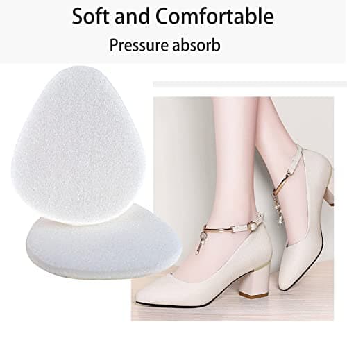 20 Pack Metatarsal Pads for Women and Men, Felt Ball of Foot Cushion, Adhesive Forefoot Pads Forefoot Cushion Pads, Foot Pads for Forefoot and Sole Support, Metatarsalgia Mortons Neuroma White