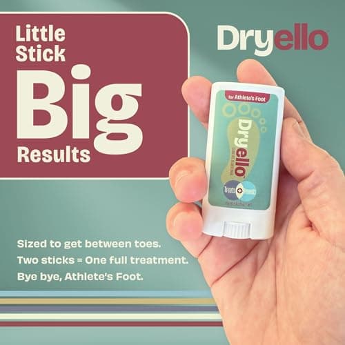 Dryello Athlete’s Foot Treatment Stick for Athlete’s Foot, Tolnaftate 1%, Easy Glide-On No Mess Application – 2 Sticks Complete Treatment