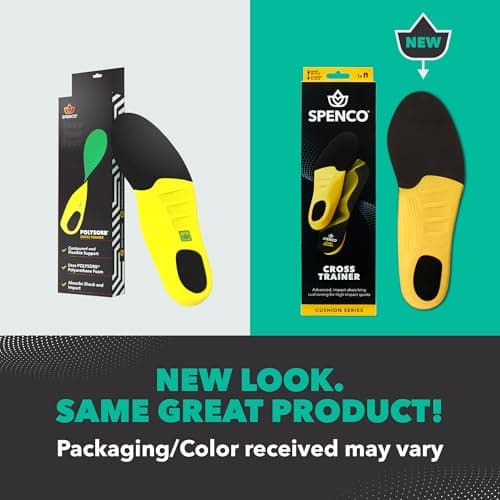 Spenco Polysorb Cross Trainer Athletic Cushioning Arch Support Shoe Insoles, Green, Women's 11-12.5/Men's 10-11.5