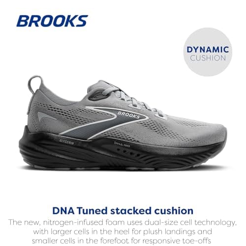 Brooks Men’s Glycerin 22 Neutral Running Shoe - Primer Gray/Ebony/Bluewash - 11 Medium