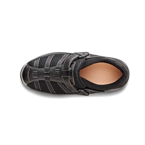 Dr. Comfort Women's Lucie X Foot Care Therapeutic Walking Shoes-Leather and Mesh Diabetic Shoes for Men with Gel Inserts, Black 6.5 Wide (C/D)