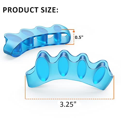 Sosede 4 Pcs Toe Separator,Bunion Corrector for Women Men Toe Spacers to Correct Bunions Yoga Toes Straightener Stretcher Big Toes Correctors Gel Separators (Blue+Pink)