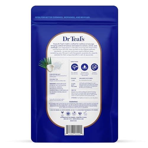 Dr Teal's Epsom Salt Magnesium Soak, Nourish & Protect with Coconut Oil, 3 lbs