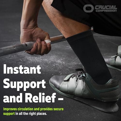 Ankle Compression Sleeve for Women & Men (Pair) – Ankle Brace for Sprain, Swelling, Achilles Tendon – Ankle Support Open Toe Plantar Fasciitis Socks for Foot Arch Support & Pain Relief