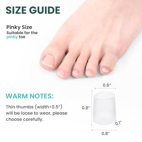 Promifun 24 Pack Pinky Toe Protector – Silicone Toe Sleeves for Corns, Blisters, Nail Loss, and Hammer Toes – Soft Gel Toe Covers for Pain Relief and Friction Protection