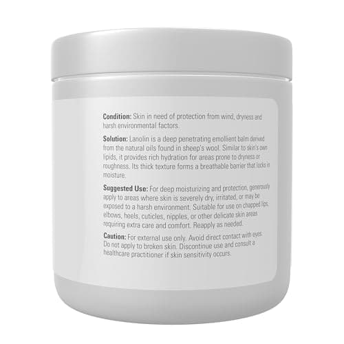 NOW Solutions, Pure Lanolin, Wind and Harsh Environment Skin Protectant, Thick Jelly, For Rough Dry Skin, 7-Ounce