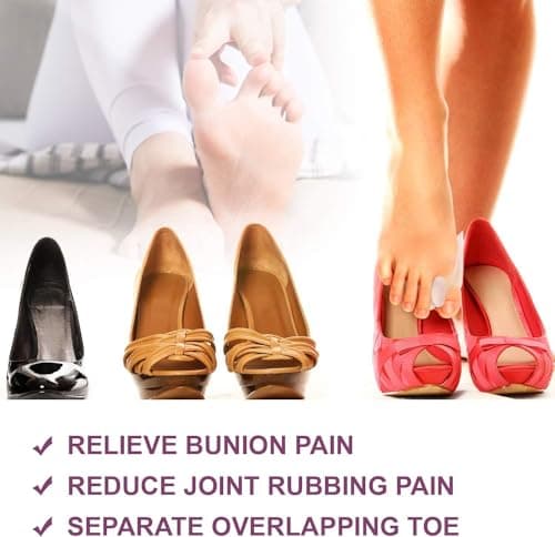 Promifun Bunion Cushion Protector, 10 Packs of Bunion Corrector Pads with Separator for Big Toe, Gel Shield for Foot Pain Relief, Calluses, Corns - Clear