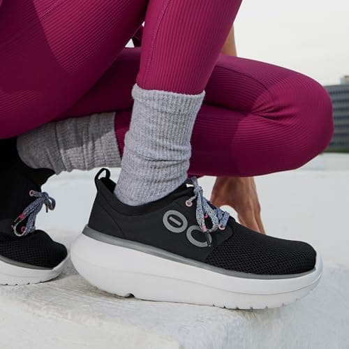 OOFOS OOmy Stride Recovery Shoe, White & Black - Women’s Size 8