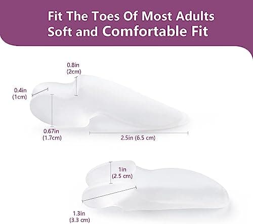 Promifun Bunion Cushion Protector, 10 Packs of Bunion Corrector Pads with Separator for Big Toe, Gel Shield for Foot Pain Relief, Calluses, Corns - Clear