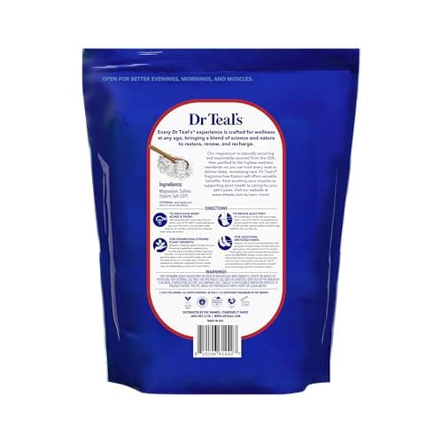 Dr Teal's Pure Epsom Salt Multipurpose Solution, Fragrance Free, Bulk Size - 19 lbs