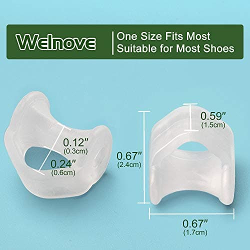 Welnove Gel Toe Separator, Pinky Toe Spacers, Little Toe Cushions, Small Toe Sleeves for Preventing Rubbing & Reducing Pressure (Pack of 12, Transparent)
