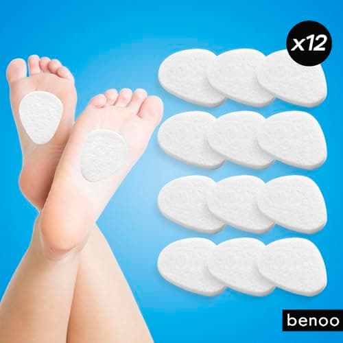 Metatarsal Pads for Women & Men (12 Pack) Ball of Foot Cushions for Pain Relief, Felt Metatarsal Foot Pads for All Shoe Type, Mortons Neuroma, High Heel Insert Cushions, One Size Fits All (1/4” Thick)
