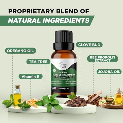 Foot Cure Toenail Fungus Treatment Extra Strength – Athletes Foot Treatment for Toenails, Restorative Nail Repair for Damaged Nails, Toenail Softener with Tea Tree Oil & Oregano Oil - Made in USA