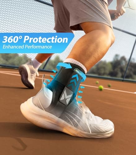 ZOELION Ankle Brace for Men Women with Auto-adaptive Side Pads, [Slim Fit & Flex Support] Ankle Stabilizer Support, Quick Hook & Loop Lace Up Ankle Brace for Sprained Ankle,Injury Recovery,Sports, M