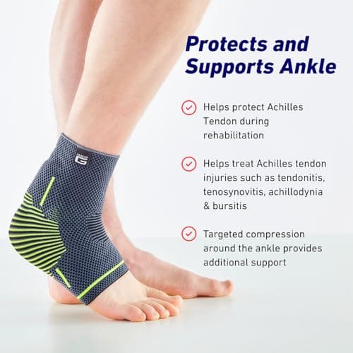 Neo-G Achilles Tendon Support With Silicone Tendon Cushion - Achilles Tendonitis Brace Ankle Support For Men And Women – Targeted Ankle Compression Sleeve - Breathable - Active Plus (Large)
