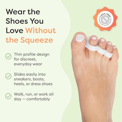 ZenToes Hammer Toe Corrector for Women & Men | Triple Loop Gel Toe Spacers & Separators | Realign Bent, Crooked, Curled, Claw, Hammertoes | Soft Support for Straightening | 4 Pack, White