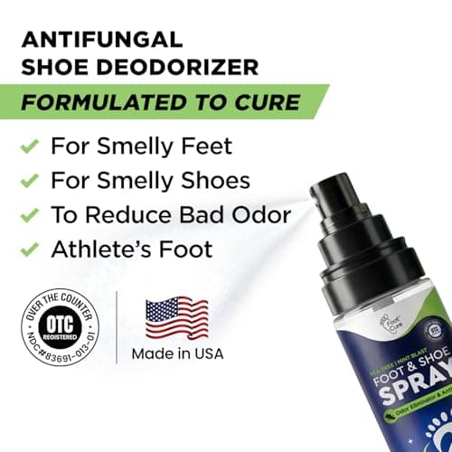 Tea Tree Foot Odor Spray - Mint Blast Shoe Deodorizer for Smelly Feet, Athletes Foot Spray Odor Eliminator No More Smelly Shoes or Stinky Feet | Removes, Controls & Prevents Odors - 120ml Made in USA