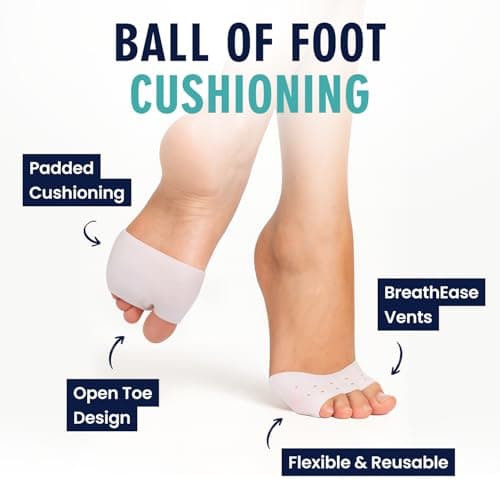 Dr. Frederick's Original Open Toe Sleeves | Half Toe Sleeve Metatarsal Pads | 4 Pieces | Ball of Foot Cushions | Great for Calluses and Blisters | for Men and Women | Perfect for High Heel Shoes