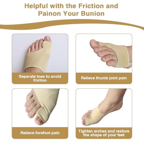 LYHHALO 1 Pair Bunion Corrector For Women Men Big Toe, Bunion Splint, Big Toe Straightener(Beige, One Size)