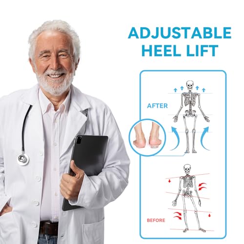 Sumifun Heel Lift, 3-Layer Gel Shoe Lifts for Women Uneven Legs, Adjustable Orthopedic Heel Lifts for Heel Pain and Leg Length Discrepancy, Heel Wedge Inserts 1/8" 2/8" 3/8" (Size S, Beige)