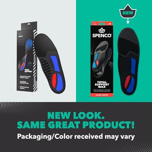 Spenco Total Support Max Shoe Insoles(FSA&HSA Eligible)Orthotic Metatarsal Arch Support Inserts, Absorbs Shock,Reduces Over-Pronation,Conforms to Foot, Deep Heel Cup Women's 11-12.5.5/Men's 10-11.5