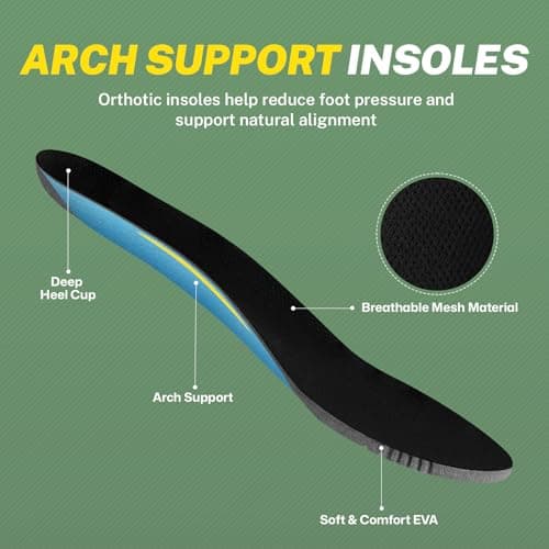 Mens Slippers for Plantar Fasciitis, Casual Mens Slip on Shoes with Arch Support, Orthopedic House Slippers for Men, Indoor Outdoor Mules & Clogs for Pain Relief (Black, 10.5)