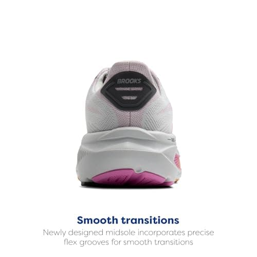 Brooks Women’s Ghost 17 Neutral Running Shoe - Oyster/Apricot/Pink - 8 Medium