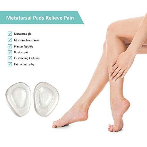 Temiart Ball of Foot Cushions Metatarsal Pads for Women Men Soft Gel Insoles Supports Forefoot Cushioning, Pain Relief Morton's Neuroma Foot Pads (4 Pair)