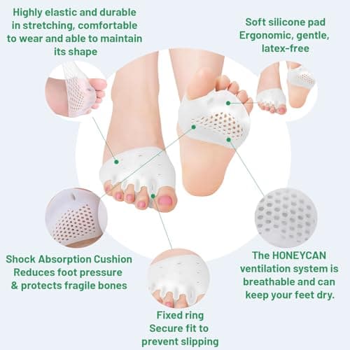 Hyggear Hammer Toe Corrector, Silicone Toe Separator for Overlapping Toes, Foot Support & Comfort, Bunion & Hammer Toe Aid, Breathable & Skin-Friendly, for Women & Men