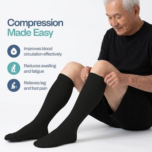 TheraMagic™ Zipper Compression Socks for Men & Women, 20-30mmHg Closed Toe Graduated Zippered Compression Stocking