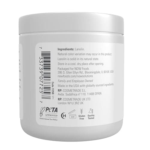 NOW Solutions, Pure Lanolin, Wind and Harsh Environment Skin Protectant, Thick Jelly, For Rough Dry Skin, 7-Ounce