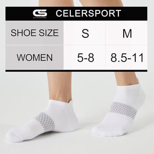 CS CELERSPORT 5 Pairs Women's Ankle Running Socks Cushioned Athletic Sport Socks with Tab, Morandi, Medium