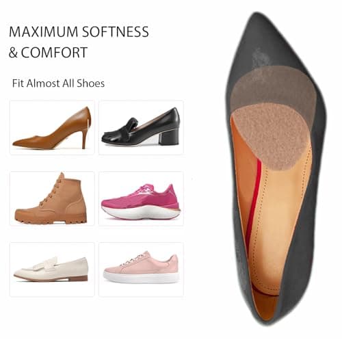 20 pcs Felt Metatarsal Pads for Women and Men, Adhesive Forefoot Pads Forefoot Cushion Pads, Ball of Foot Cushion Foot Pads for Forefoot and Sole Support, Metatarsalgia Mortons Neuroma
