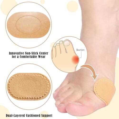 Funtery 30 Pcs Foot Callus Cushion Toe Cushions Pad Foot Protector Pads Corn Mat Patches Shoe Accessories for Women Men Fabric Feet Heel Toe Protector Pads