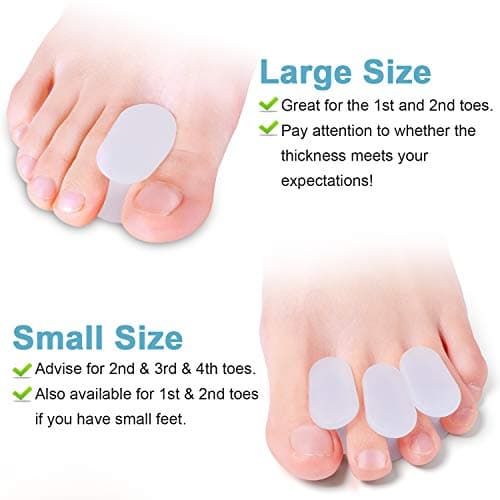 Povihome 10 Pack Toe Spacers Separators, Bunion Corrector Gel Orthotics (1/2'' Thick) for Bunion, Overlapping Toes - L Size