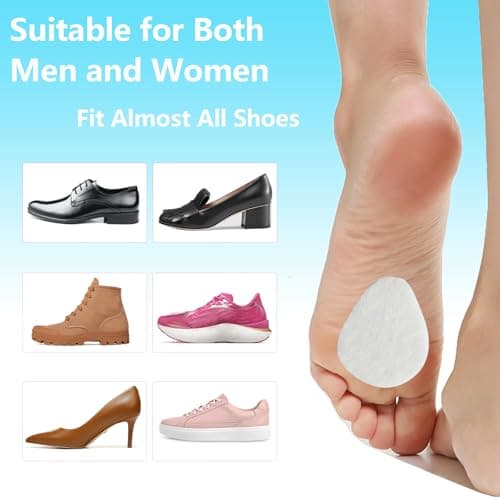 Misorita Metatarsal Pads for Women and Men 40 Pieces, Felt Ball of Foot Cushion, Adhesive Forefoot Pads Forefoot Cushion Pads, Foot Pads for Forefoot and Sole Support, Metatarsalgia Mortons Neuroma